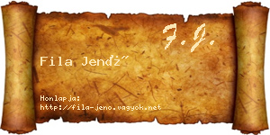 Fila Jenő névjegykártya